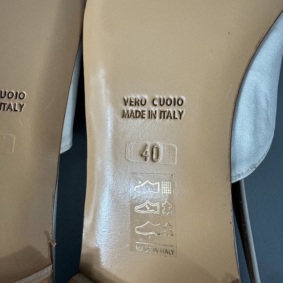 Pokemaoke BHLDN Alta 3D Flowers 6 Ivory Satin Floral Slingback , Size 40 - Picture 11 of 16